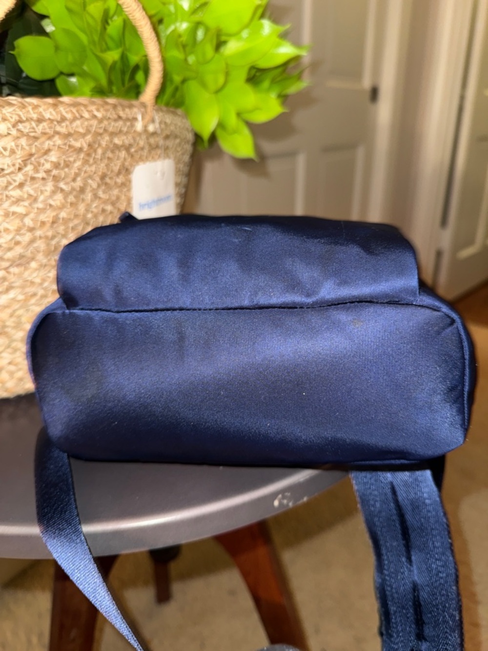 Tumi Navy Mini Nylon Backpack with Gold Hardware - Picture 7 of 14